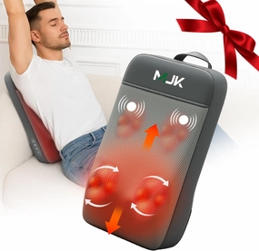 Shiatsu Back Massager for Pain Relief Deep Tissue, 3D Kneading Portable Massage for Full Back, Shoulders, Rechargeable Cordless Back Massager for Home Office Use, Gift for Women