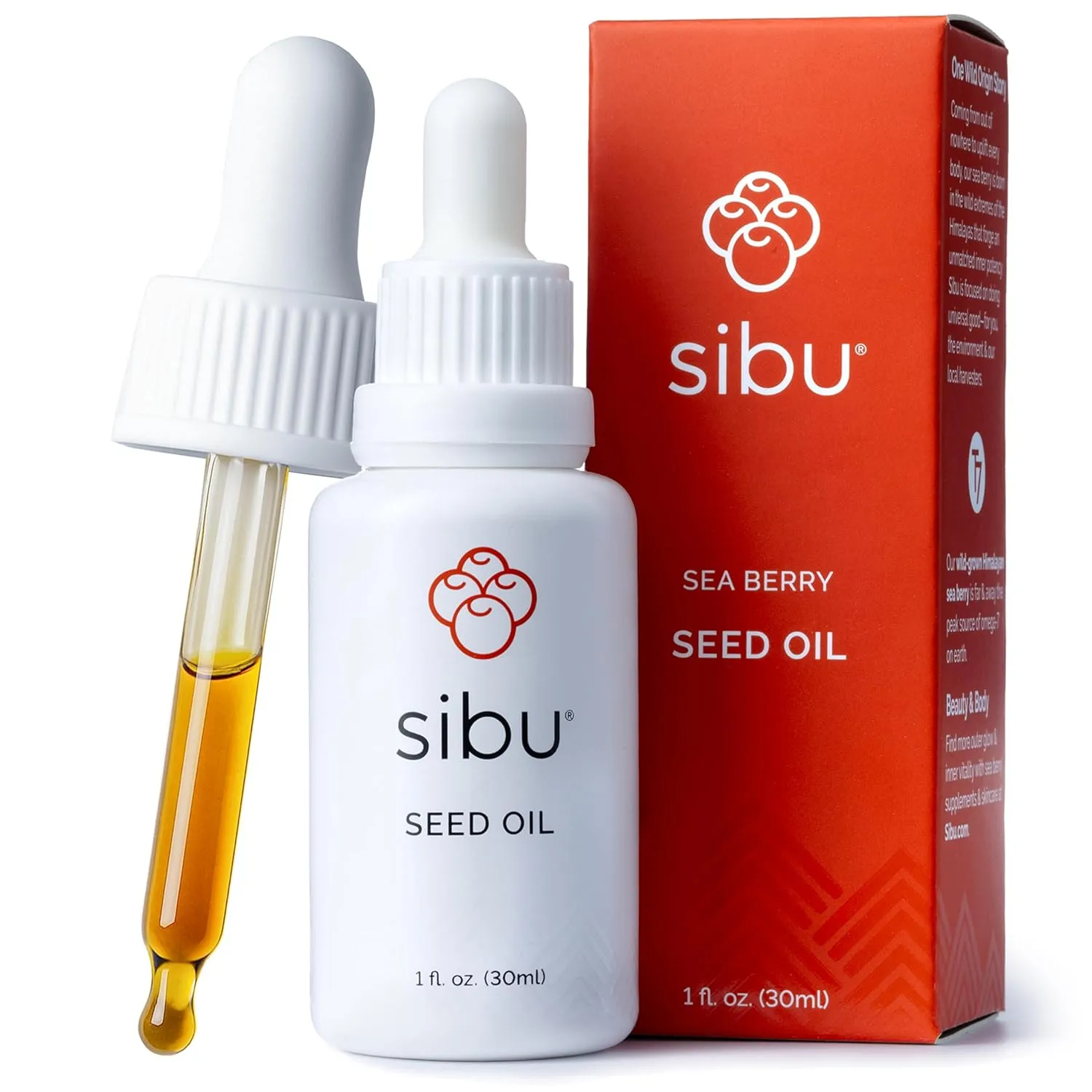 Sibu Premium Himalayan Sea Buckthorn Seed Oil, USDA Organic (30ml) – Amazing for Sensitive Skin, Breakouts, & Irritation