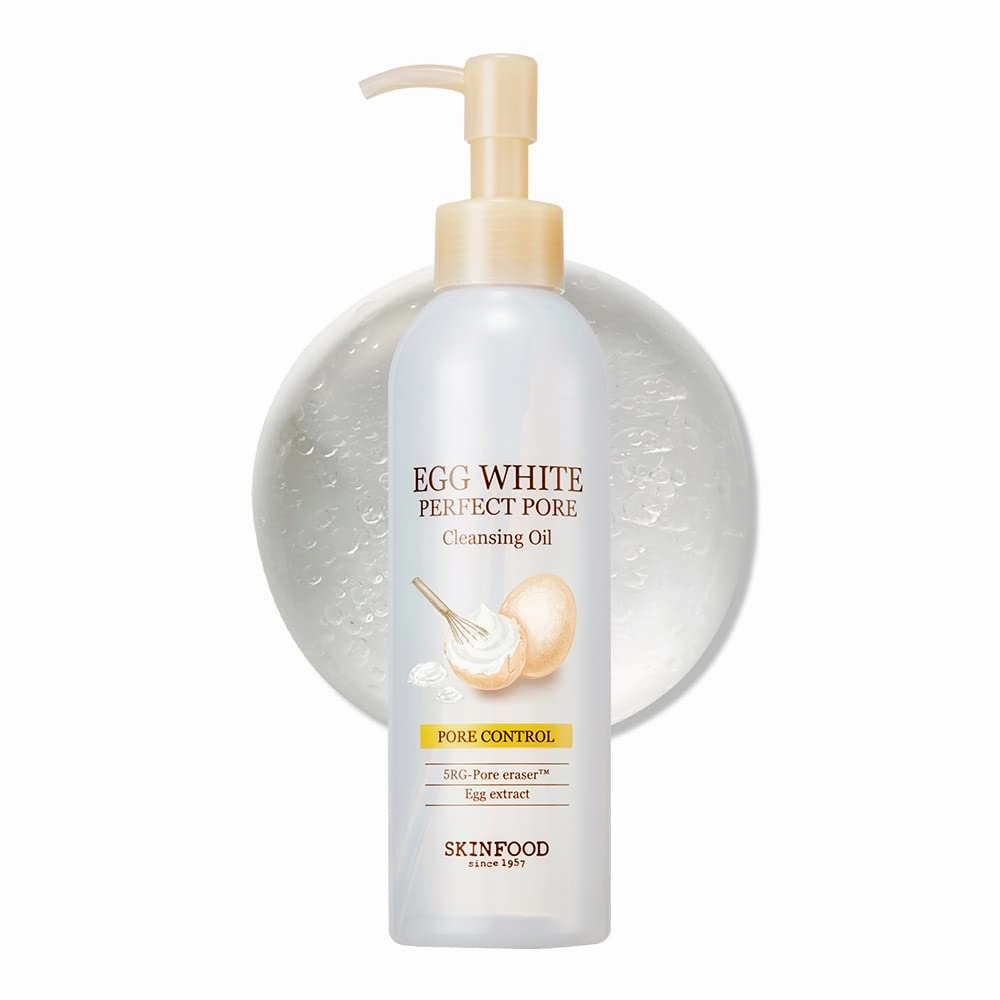 SKINFOOD Egg Perfect Pore Cleansing Oil 200ml - Light & Gentle Makeup Cleanser - Removing Impurities, Deep Pore Cleansing & Absorbong Sebum, Skin Purifying for Oily Skin (6.76 fl.oz.)
