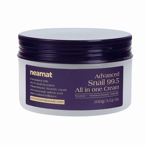 Snail Mucin 99.5% Cream Hydrating Face Moisturizer & Skin Care for Women, Lightweight Daily Cream with Snail Extract, 100ml