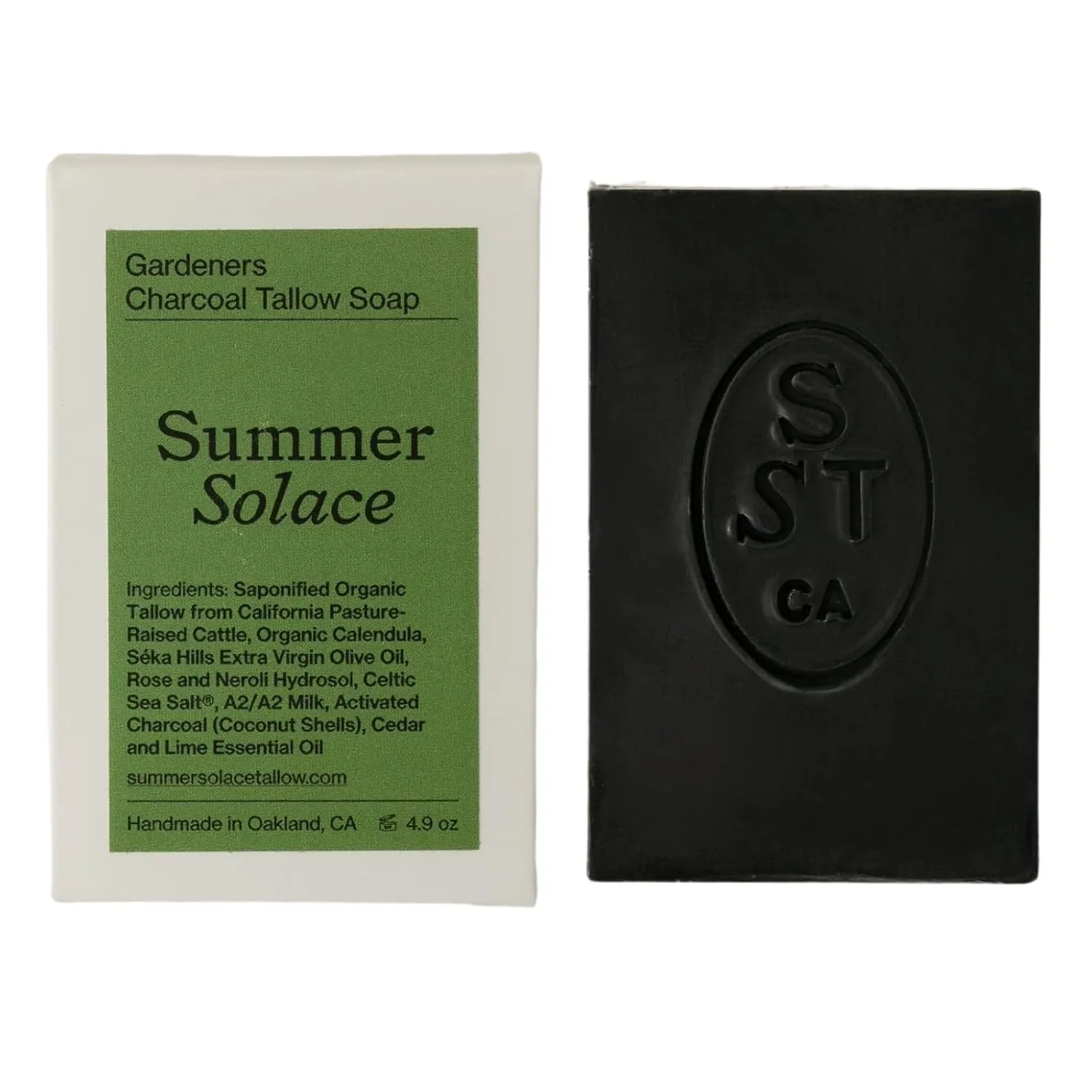Soap Bar All-Natural Face & Body Wash Brick Exfoliating Deeply Cleansing & Soothing for Dry, Hardworking Hands Activated Charcoal Bar Soap 3.5oz (Gardeners)
