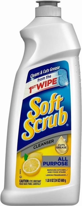 Soft Scrub All Purpose Cleanser, Lemon Scent, 24 OZ (Pack of 9)