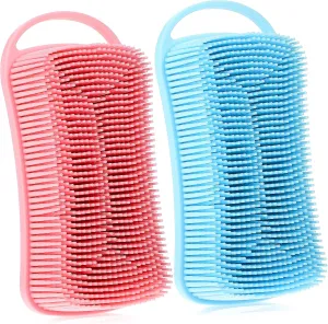 SOIMISS 2pcs Silicone Shower Scrubbers Soft Exfoliating Bath Brush for Gentle Cleansing and Deep Cleaning Durable and Lightweight Design for Daily Use