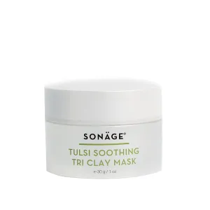 SONAGE Tulsi Soothing Tri Clay Mask | Acne Treatment | Mineral Rich Clay Mask Unclogs and Purifies Pores | Neem Oil and Turmeric