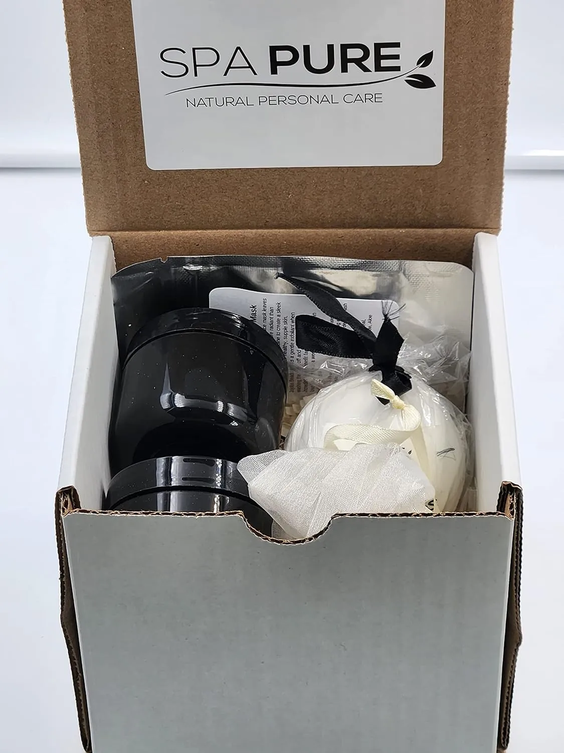 Spa Kit, All-Natural, Gift Box Includes Luxurious Coconut Milk Bubble Bath, Whipped Soap Scrub, Body Butter, Coconut/Clay Facial Mask, Roll On, Girlfriend, Wife, Mom (5 Piece Set) (Flowers Bomb)