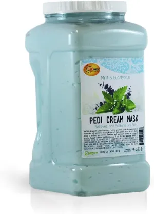 SPA REDI Cream Mask - Pedicure Massage for Tired Feet and Body, Hydrating, Fresh Skin - Infused with Hyaluronic Acid, Amino Acids, Panthenol, Comfrey Extract, Mint and Eucalyptus - 1 GAL