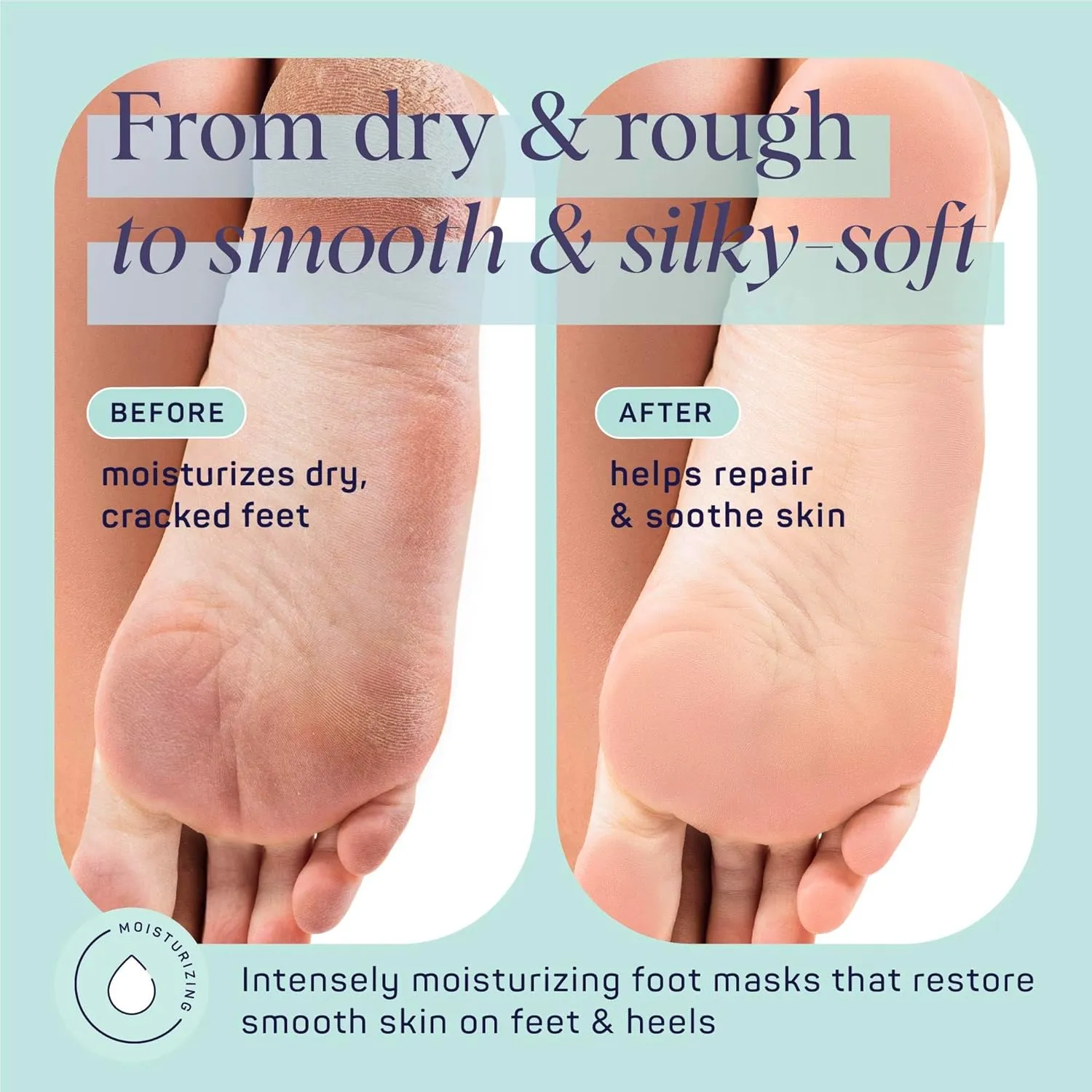 SpaLife Beauty Comfort Zone Soothing Foot Masks – Hydrating and Moisturizing Foot Socks – Hydrating Foot Mask – Soothes Rough, Cracked, Dry Feet with Tea Tree Oil – Shea Butter – Peppermint – 8 Pack