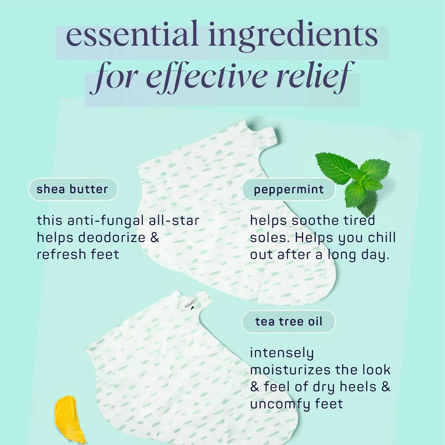 SpaLife Beauty Comfort Zone Soothing Foot Masks – Hydrating and Moisturizing Foot Socks – Hydrating Foot Mask – Soothes Rough, Cracked, Dry Feet with Tea Tree Oil – Shea Butter – Peppermint – 8 Pack