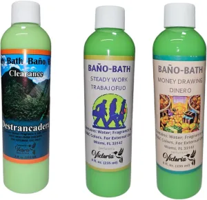 Spiritual Cleansing Bath - Ruda, Destroy Everything, and Holy Water Combo | Cleansing, Protection, and Spiritual Balance | 8 fl oz Each | External Use Only (Success and Prosperity)