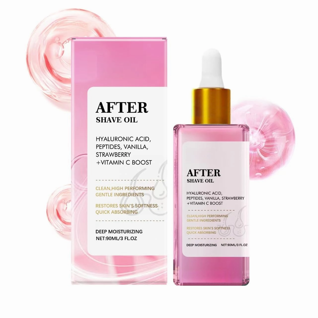 Strawberry Vanilla After Shave Oil,Soothing & Hydrating Treatment to Prevent Ingrow, Strawberry & Vanilla Scent for All Skin Types (1)