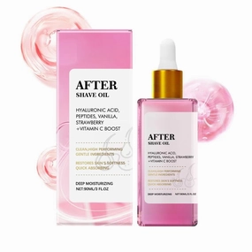 Strawberry Vanilla After Shave Oil,Soothing & Hydrating Treatment to Prevent Ingrow, Strawberry & Vanilla Scent for All Skin Types (1)