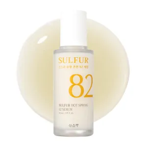 Sulfur Hot Spring Water 82% Soothing Serum with Ceramide, Panthenol, Hyaluronic acid, Hydrating, Glass skin, Non comedogenic, for Dry Skin, Acne-Prone, Korean Skin Care (1.79 fl.oz. 53ml)
