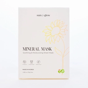SUN & GLOW VEGAN MINERAL MASK with Pearl Extract Yuzu and Eucalyptus Using Mineral-Rich Deep Sea Water Korean Home Skincare Mask (0.88oz 25g 5Packs)