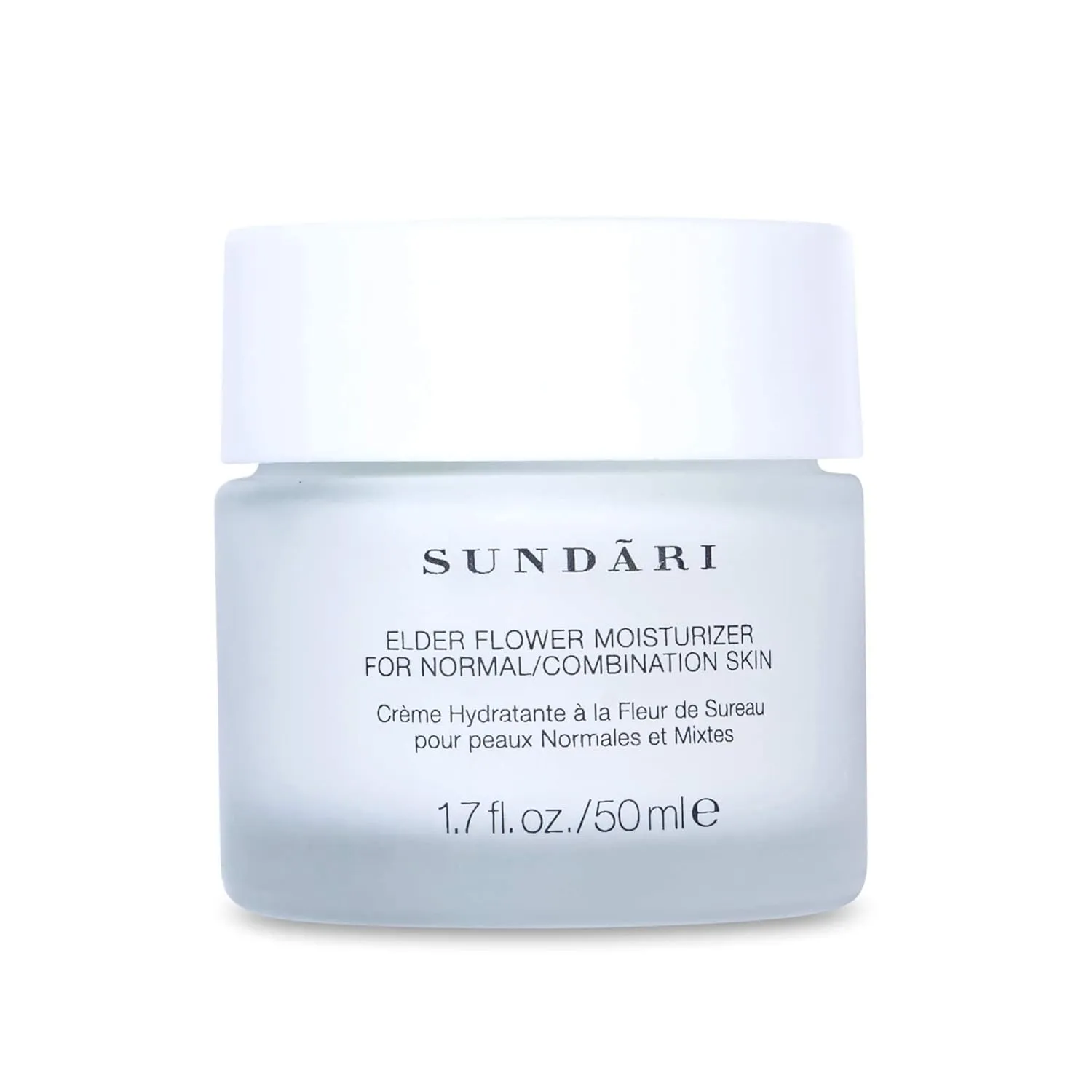 SUNDARI Elder Flower Moisturizer - 1.7 Fl Oz, Lightweight Hydrating Face Cream, Anti-Aging, Soothing, Refreshes and Nourishes, All Natural Ingredients