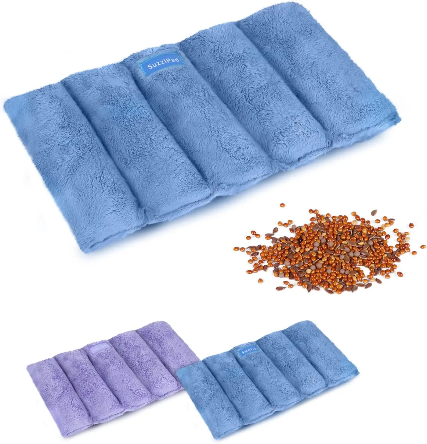 SuzziPad Microwave Heating Pad, 6.5x12” Reusable Moist Heated Pads for Discomfort Reduction, Sore Muscle, Heat Packs for Shoulder, Knee, Abdominal and Back (Blue)