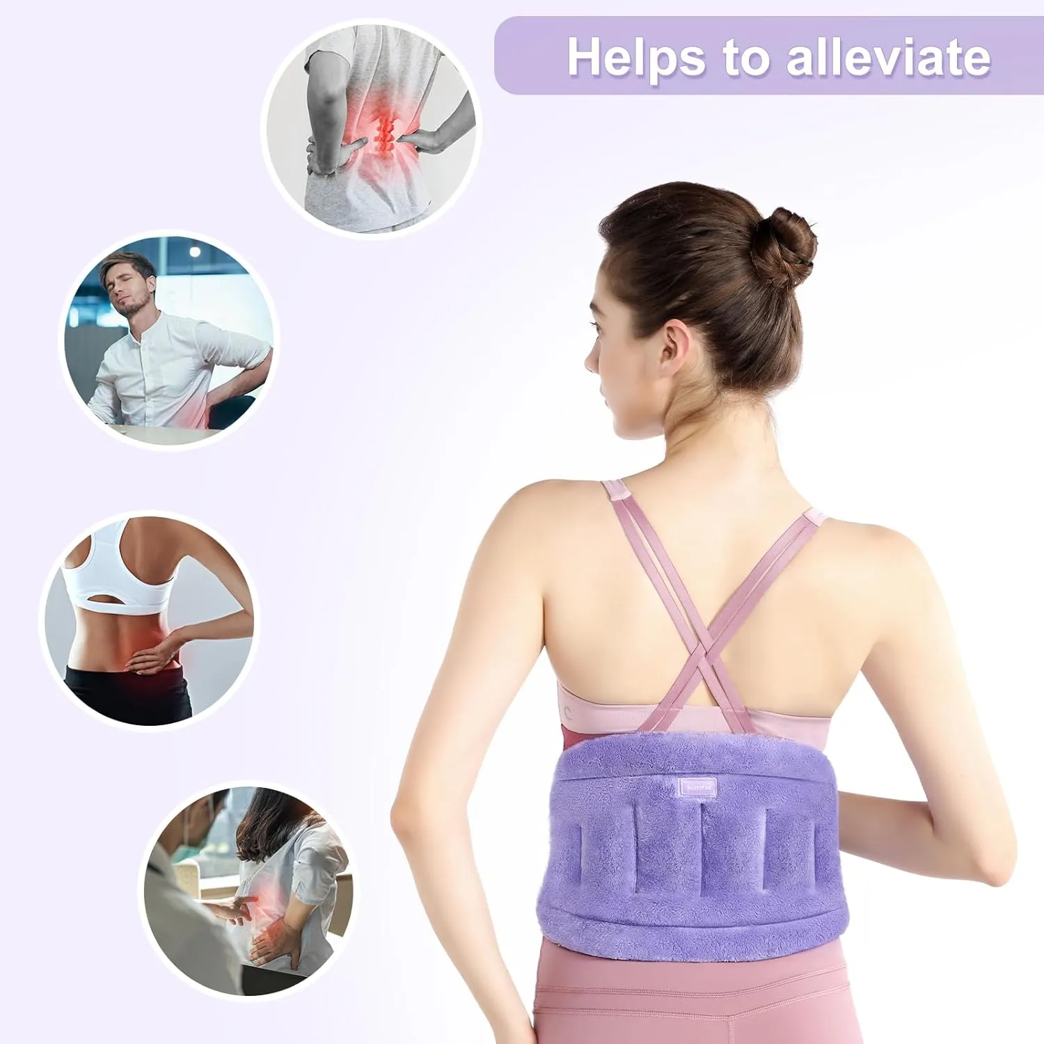 SuzziPad Microwave Heating Pad for Back Discomfort, Microwavable Heat Pads for Lumbar, Waist, Stomach, Neck Shoulder, Wrap with Moist Therapy, Warm & Cold Compress