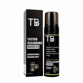 Tattoo Cleansing Bubbles – Gentle, Soothing Cleanser for Tattoo & Piercing Aftercare – Hydrating Foam to Protect, Clean & Maintain Vibrant Ink – All-Natural Formula 6.8 Fl Oz