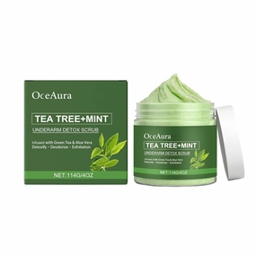 Tea Tree Mint Scrub for Underarms, Deep Cleansing & Odor Control, Gentle Exfoliating Formula