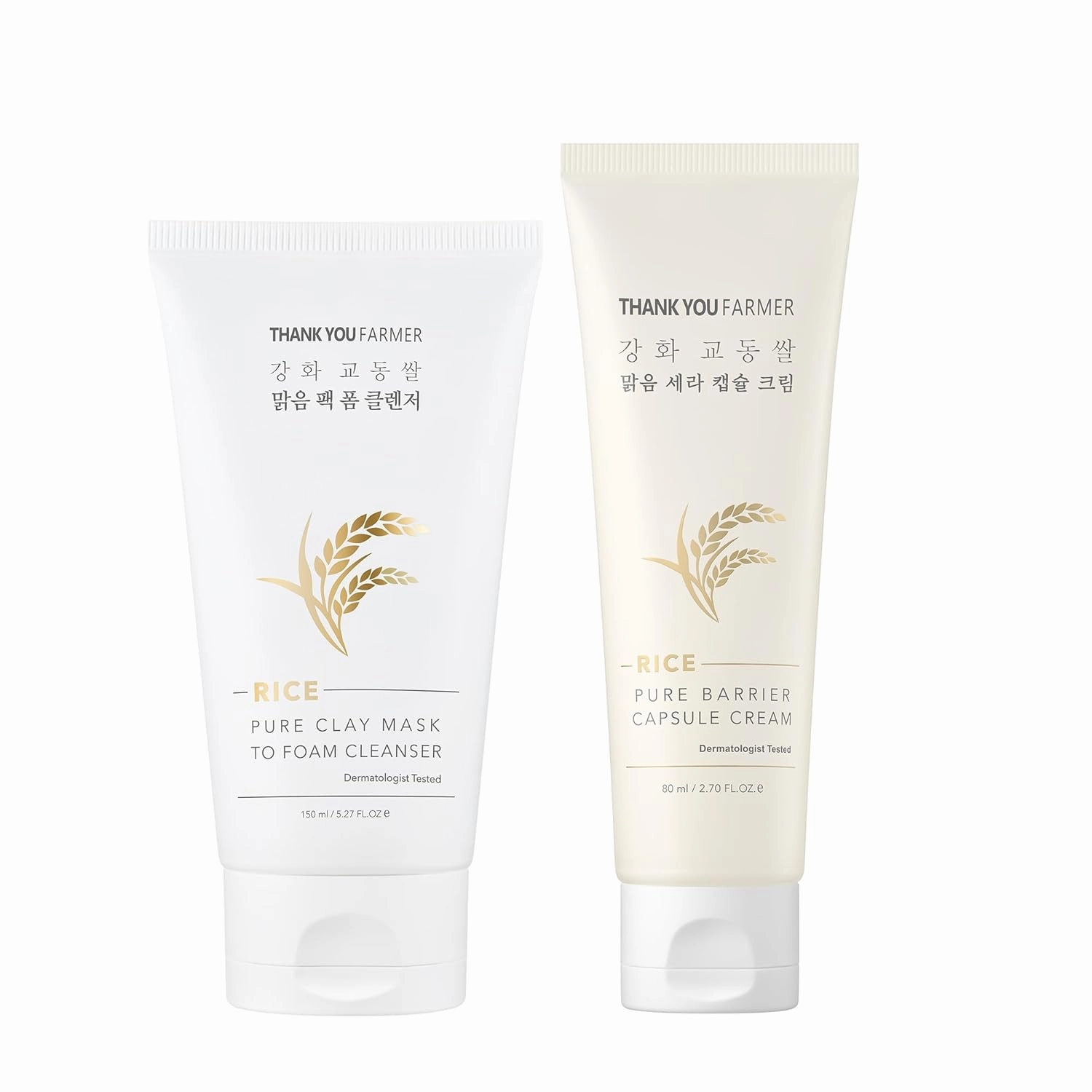THANKYOU FARMER Rice Pure Clay Mask to Foam Cleanser   Barrier Capsule Cream