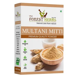 TH.E FO.REST HE.RBS Natural care from nature 100% Pure Multani Mitti Powder for Face Pack (200G) for Exfoliating Soothing Nourishing Face, Skin & Hair