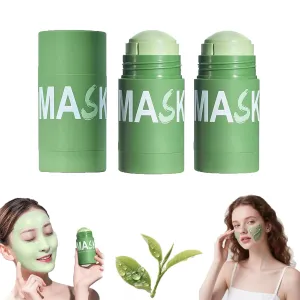 Thekoec Green Tea Mask, Poreless Green Tea Mask Stick, Natural Deep Cleanse, Mild and Non-irritating, Face Blackhead Remover For All Skin Types, Face Moisturizing, Unisex (2pc)