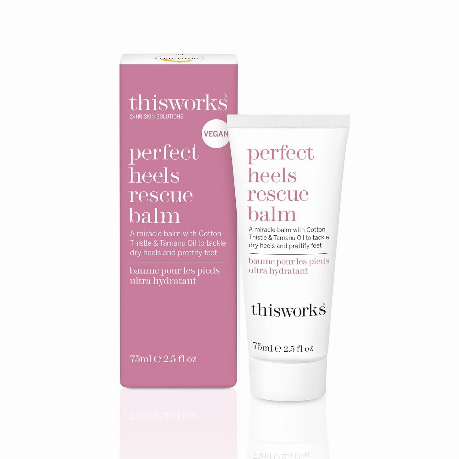 This Works Perfect Heels Rescue Balm: A Natural Vegan Formula to Nourish, Repair and Moisturise with Cotton Thistle, Lemon and Lavender Essential Oils, Silicone Free, 75ml