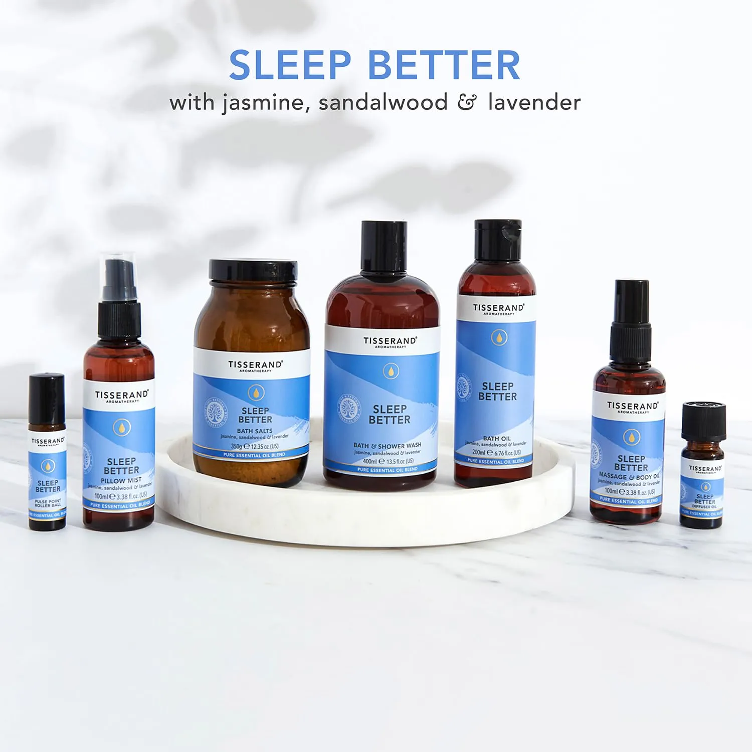 Tisserand Aromatherapy | Sleep Better | Lavender Bath & Shower Wash With Jasmine & Sandalwood | 100% Pure Essential Oil Blend | 400ml