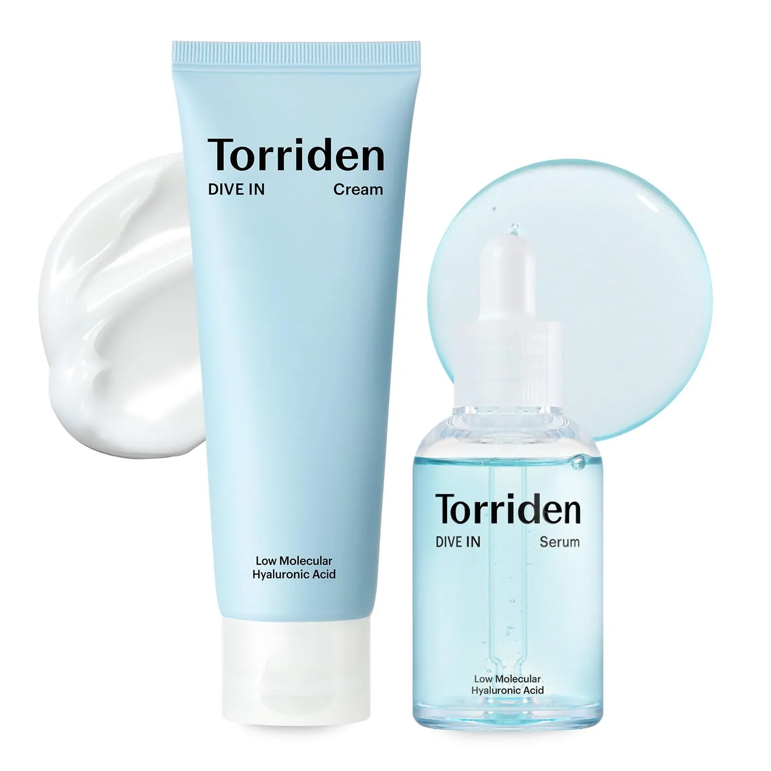 Torriden DIVE IN Serum 1.69 fl.oz.   Cream 2.71 fl.oz. | Hyaluronic Acid Care Duo Set | Deep Hydrating Skin Care to Get Glass Skin