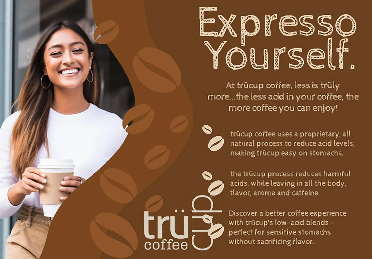 trücup Low Acid Coffee - Bold Roast - 48 Count Single Serve Coffee Pods- Low-acid coffee - Can Be Gentle on the Stomach (Bold, 48)
