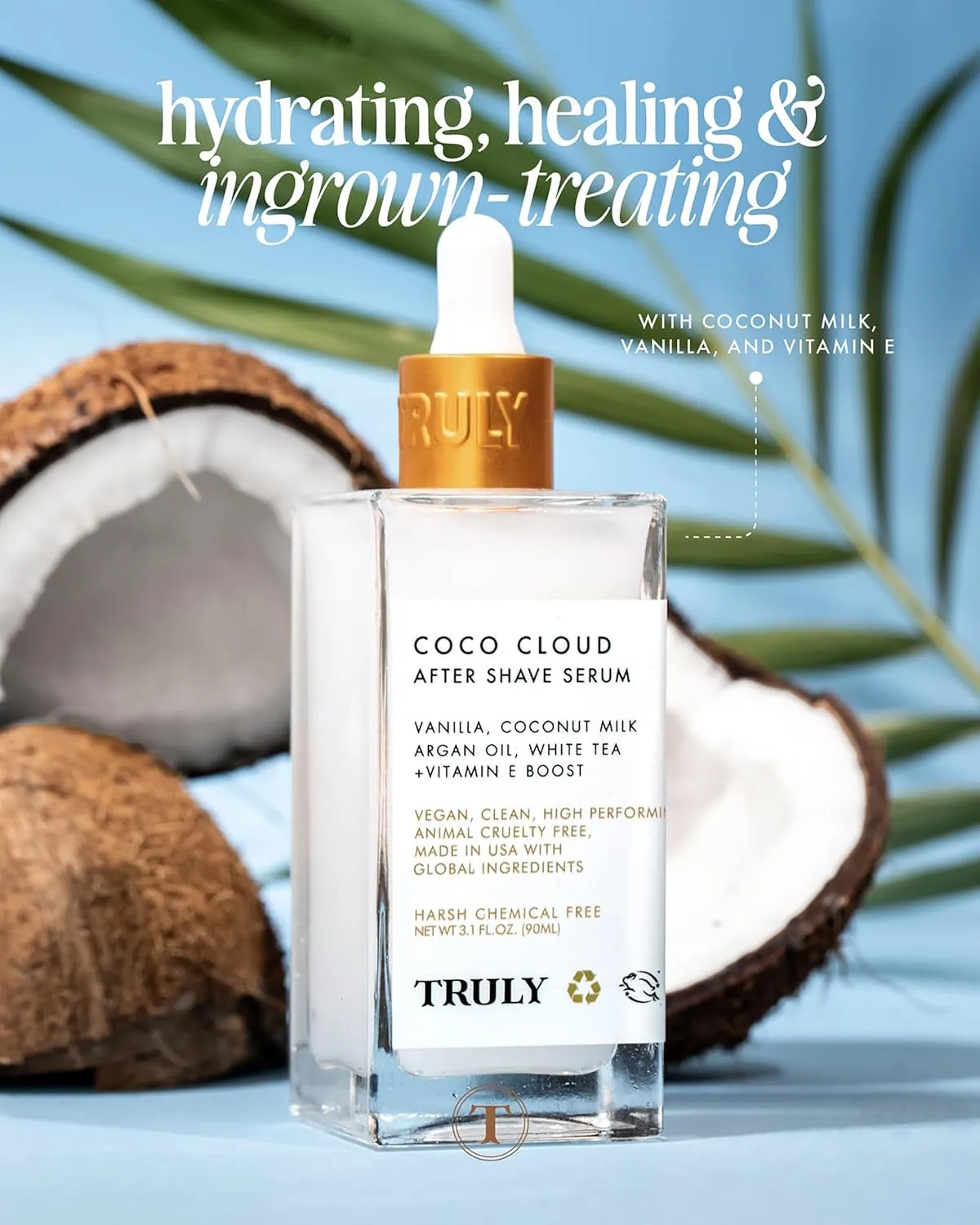 Truly Luxury After Shave Serum | Soothing & Hydrating Post Shave Treatment to Prevent Ingrown Hair For Smooth, Irritation-Free Skin