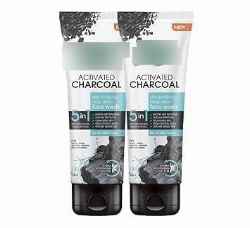 tubees Charcoal Face Wash for Oil Control & Dirt Removal (2x100ml) | Fights Pollution, Blackheads, Acne & Pimples | Activated Charcoal Face Wash For Oily Skin