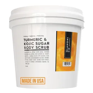 Turmeric & Kojic Sugar Scrub - 10 Pounds - Dark Spots & Brightening - Moisturize and Exfoliate - for Body, Hand, Foot, Thighs, Armpits, Bikini Area - Natural Ingredients - Even Skin Complexion -10 LBS