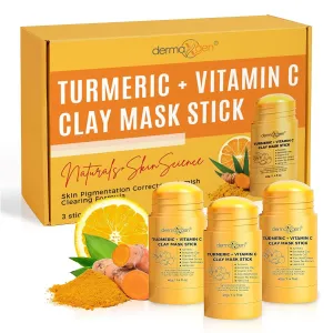 Turmeric Face Mask - Pure Organic Acne Treatment   Boosts Circulation   Anti-aging For Dull And Dry Skin Care- Set Of 3