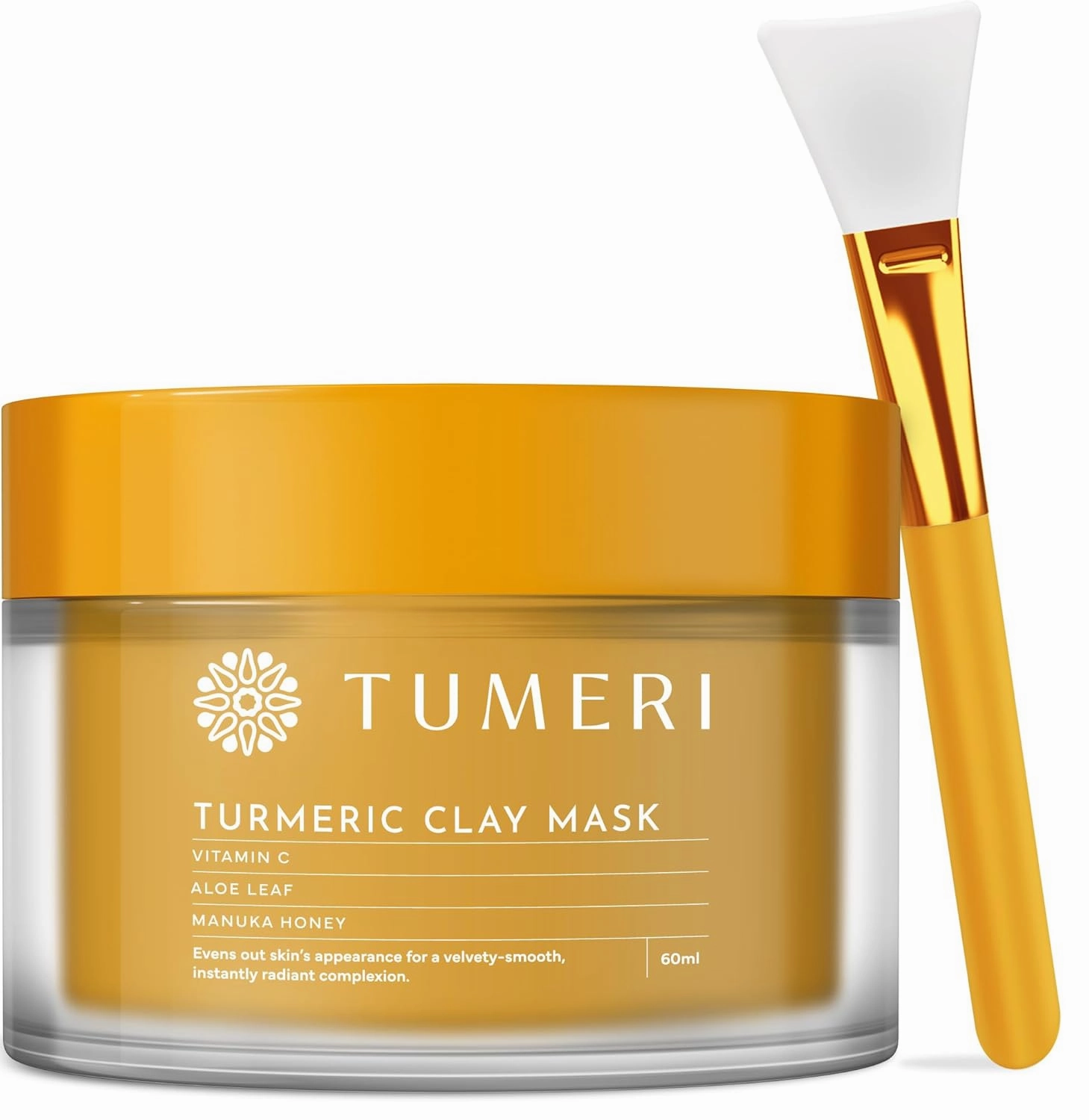 Turmeric Clay Mask - With Vitamin C Clay Face Mask with Manuka Honey - Turmeric Skin Care, Deep Cleansing Facial Mask Improves Skin, Scarring and Refining - 4.5 oz