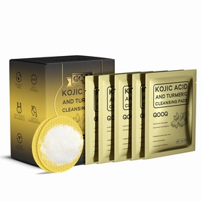 Turmeric Kojic Acid Cleansing Pads - Gentle Exfoliating & Brightening for Dark Spots & Hyperpigmentation - Face & Body - Cruelty-Free - 60Pcs（2pads × 30bags）