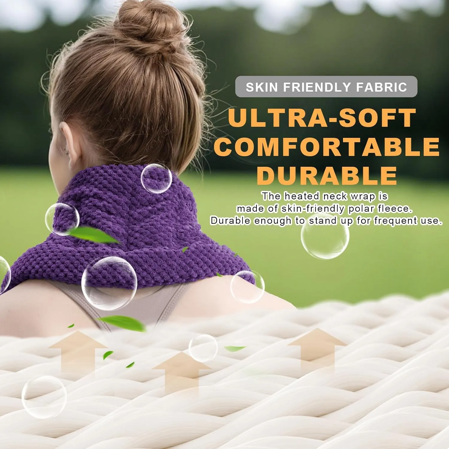 UNCN Long Heating pad for Neck and Shoulders Back 33 * 5.9" microwavable Large Moist Heat Pack Warm hot Compress Neck wrap Weighted Bag Massage Reusable Herbal Nature Calming Portable