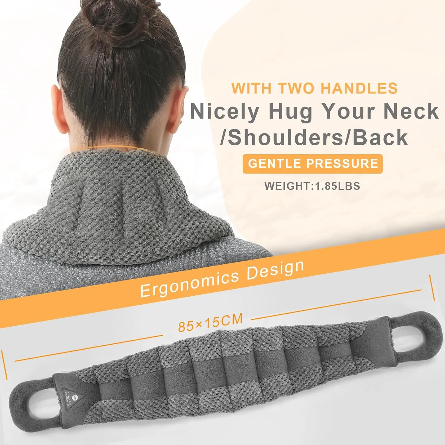 UNCN Long Wide Heating pad for Neck and Shoulders Back 33 * 5.9" microwavable Large Moist Heat Pack Warm hot Compress Neck wrap Weighted Bag Massage Reusable Herbal Nature Calming Portable 1.95Pounds