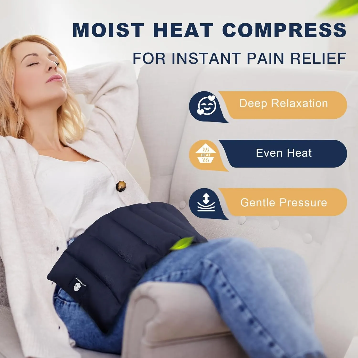 UNCN Microwave Heating Pad 7x17 Inches | Microwavable Heat Pad for Pain Relief | Reusable Bean Bag | Weighted Hot Pack for Neck, Shoulder, Cramps, Back | Warm Compress