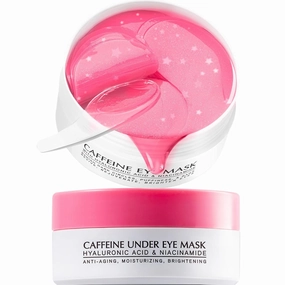 Under Eye Patches for Dark Circles: Caffeine Gel Masks for Puffiness Undereye Bags Wrinkles - Instant Brightening Moisturizing Skin Treatment Pads - Gift for Mom Traveler Night Worker, 30 Pairs (Pink)