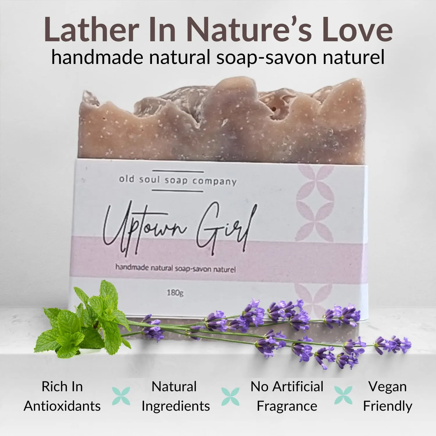 Uptown Girl Soap Collection Soap Bar – Skin Renewing, Vegan-Friendly with Lavender & Tea Tree Oil – Deep Cleansing & Nourishing for Glowing Skin – 5.8 oz Pack 4