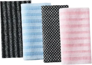 VALICLUD 4pcs Back Scrubber for Shower Gentle Exfoliating Washcloth for Deep Cleansing Family Friendly Bathing Accessories for Men and Women Soft and Comfortable Body Care