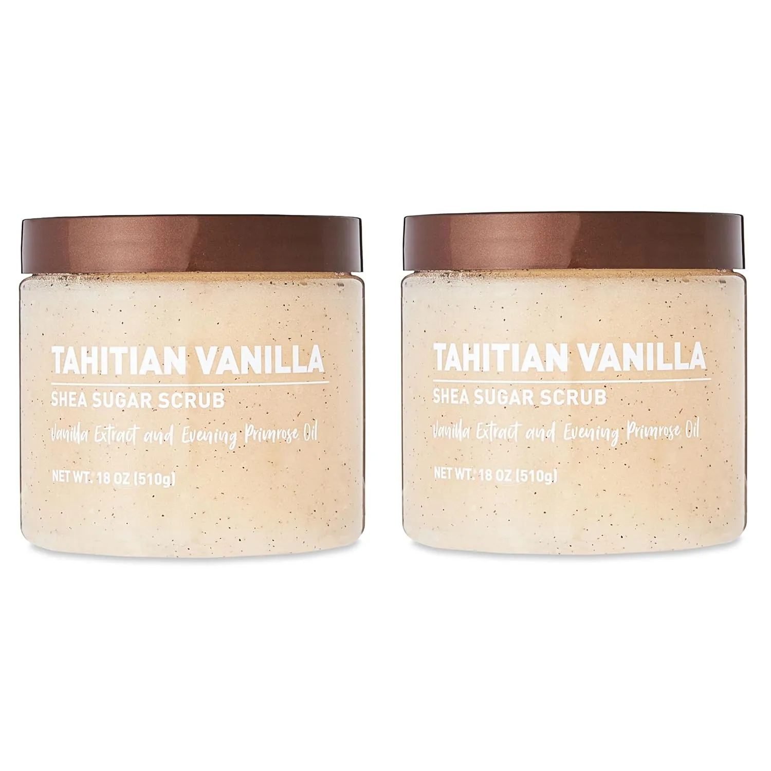 Vanilla Bean Sugar Scrub – Exfoliating Body Scrub for Women, Moisturizing Shea Butter, Natural Sugar Exfoliant, Hand and Foot Scrub, Paraben-Free, All Skin Types, 18 oz (18oz, Tahitian Vanilla)