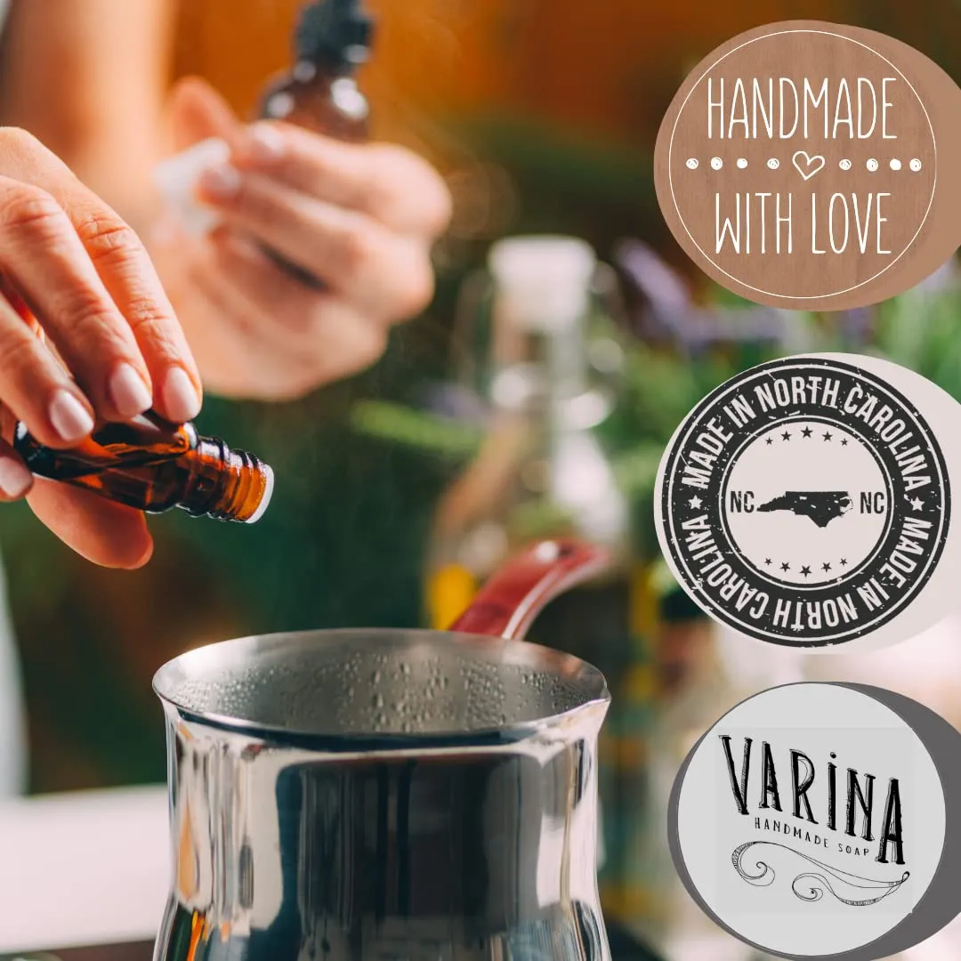 Varina Natural Men's 2 Variety Bar Soap - Gentle Cleansing for Sensitive Skin, Earthy Scents - 10 Pack