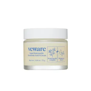 Vegan Honeysuckle Hyaluronic Acid 5 Moisturizing Cream - Soothing & Hydrating for Sensitive Skin - Fragrance-Free, Alcohol-Free, 75g