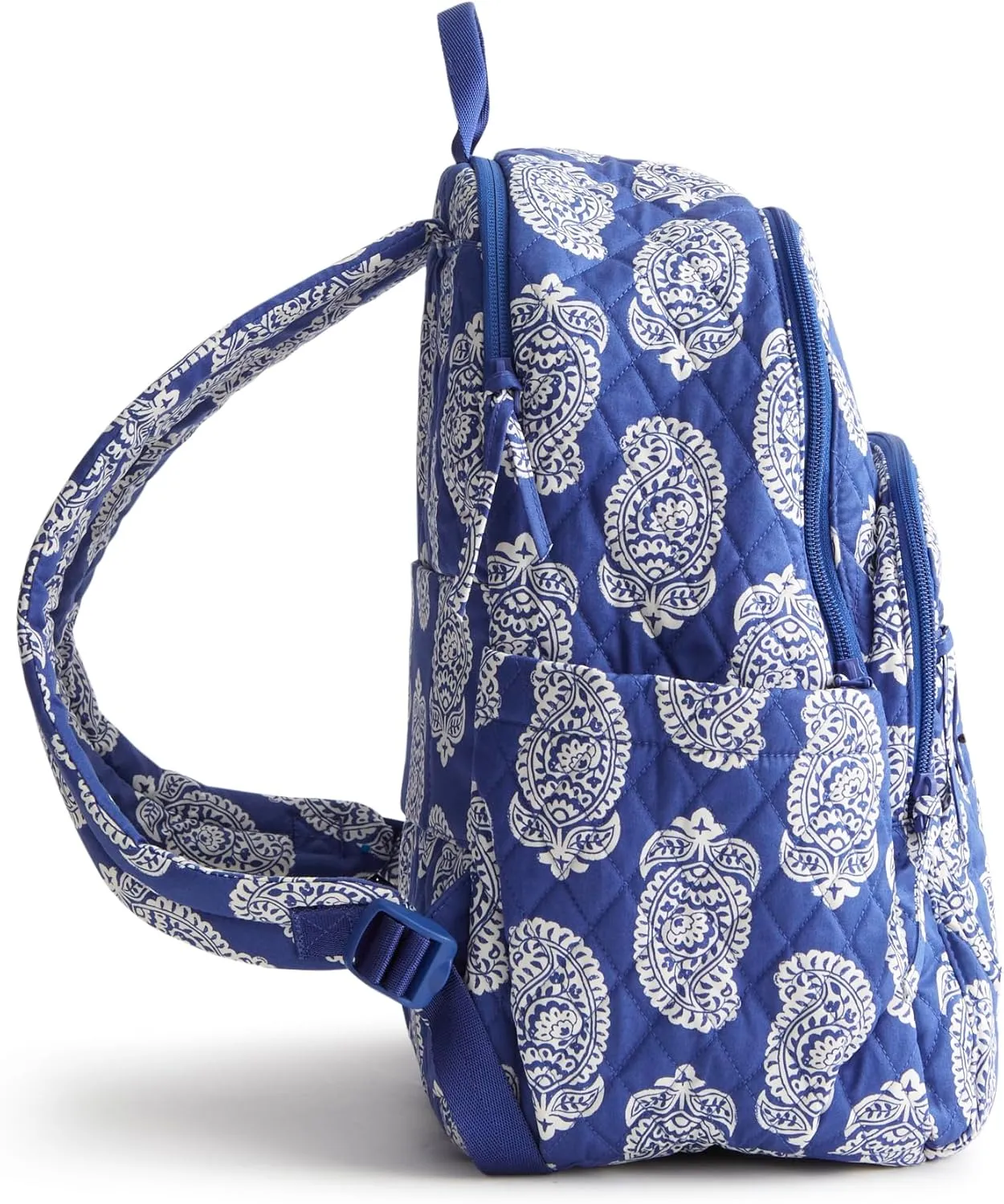 Vera Bradley Women's Premium Cotton Bancroft Backpack, Iconic Paisley Deep Ultramarine, One Size