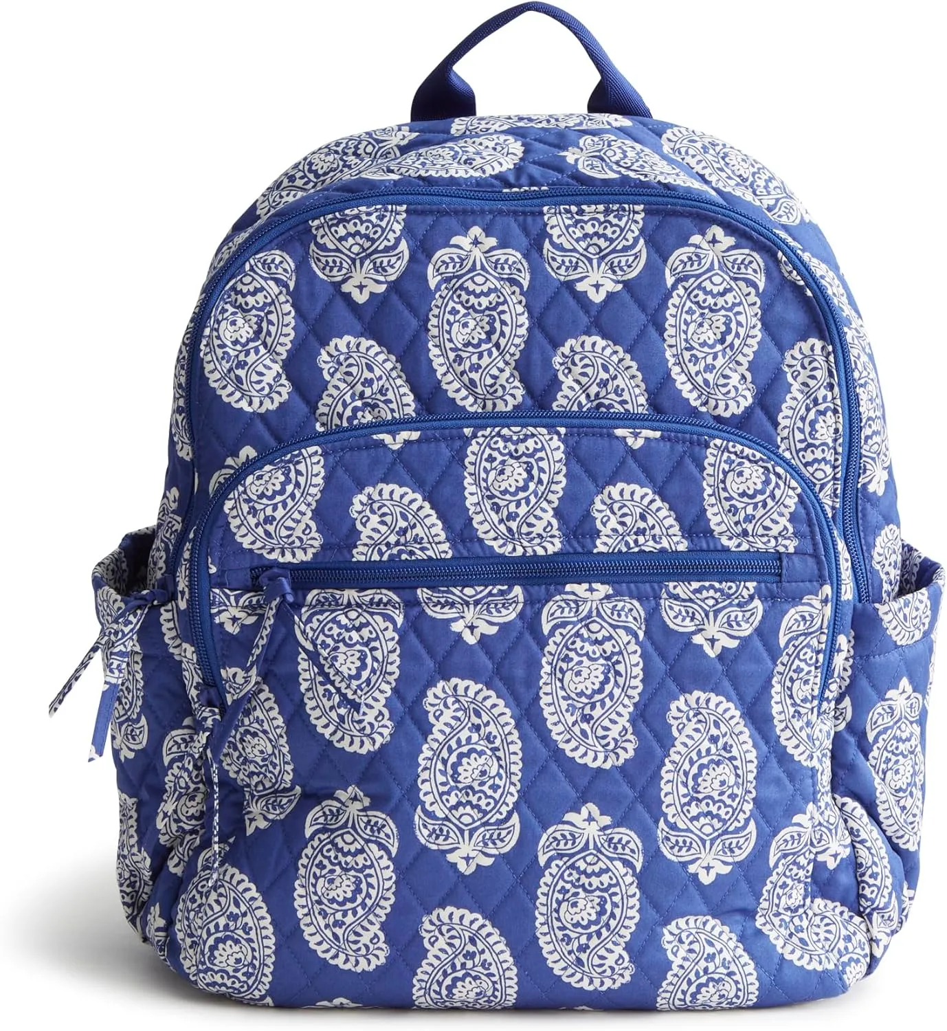 Vera Bradley Women's Premium Cotton Bancroft Backpack, Iconic Paisley Deep Ultramarine, One Size