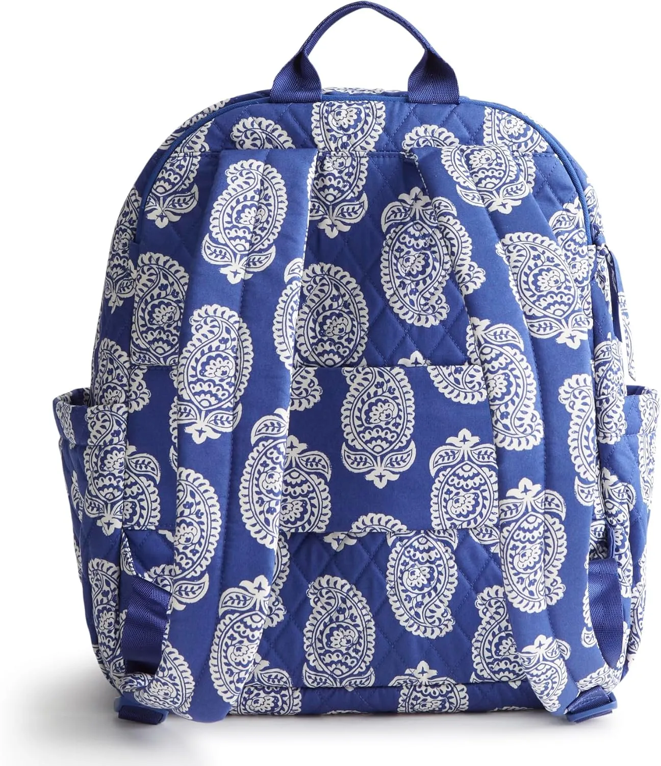 Vera Bradley Women's Premium Cotton Bancroft Backpack, Iconic Paisley Deep Ultramarine, One Size