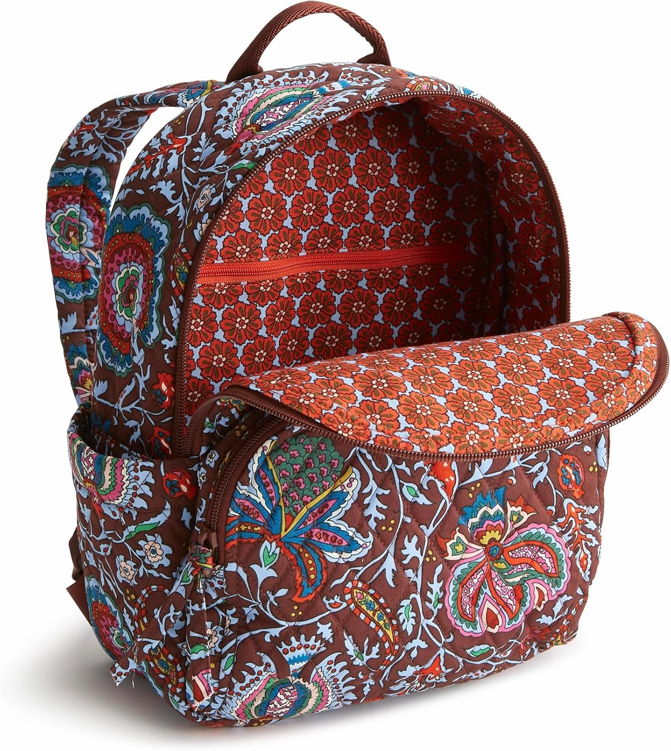 Vera Bradley Women's Premium Cotton Small Banbury Backpack, Marrakesh Cinnamon, One Size