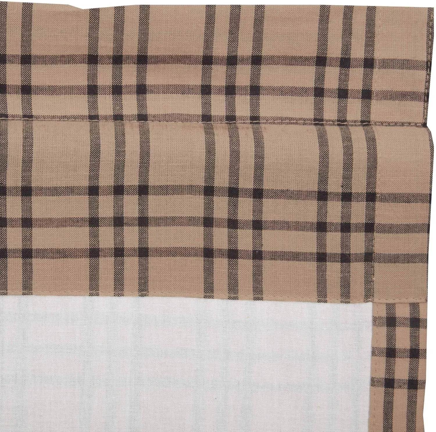 VHC Brands Farmhouse Window Curtains-Sawyer Mill Tan Panel Pair, One Size, Charcoal Black