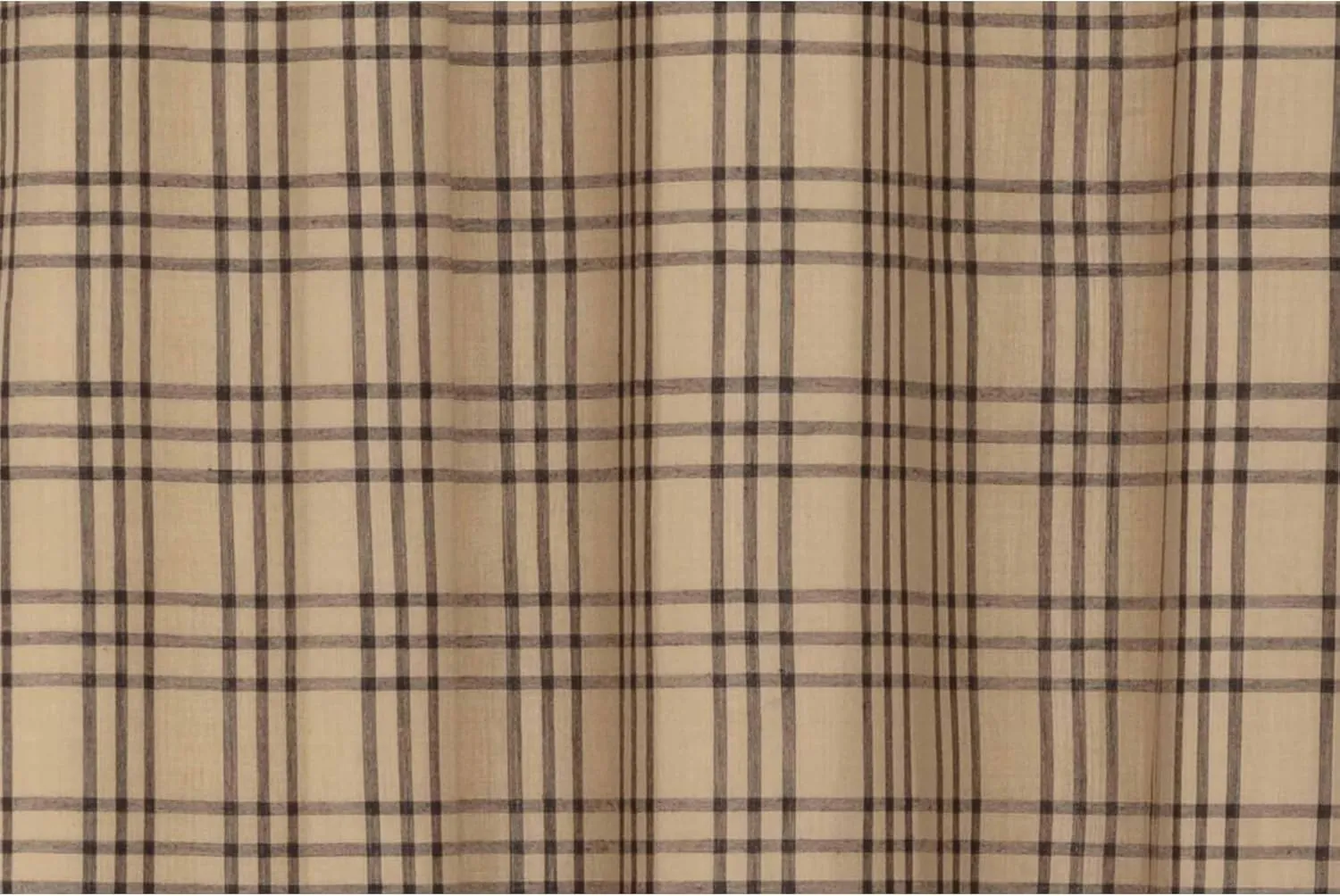 VHC Brands Farmhouse Window Curtains-Sawyer Mill Tan Panel Pair, One Size, Charcoal Black